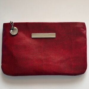 Ivanka Trump Clutch Red Lizard Embossed Print